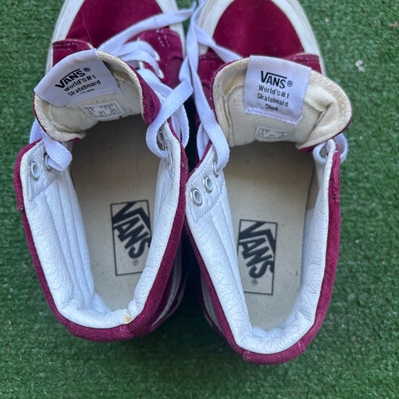 VANS SK8 Hi Beet Red Suede Retro Skateboard Shoes Size 5.5 Men 7 Women - Picture 5 of 7